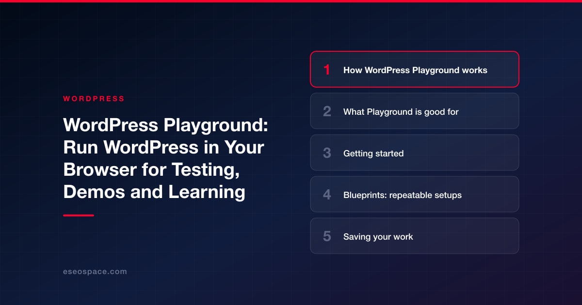 WordPress Playground: Run WordPress in Your Browser for Testing, Demos and Learning