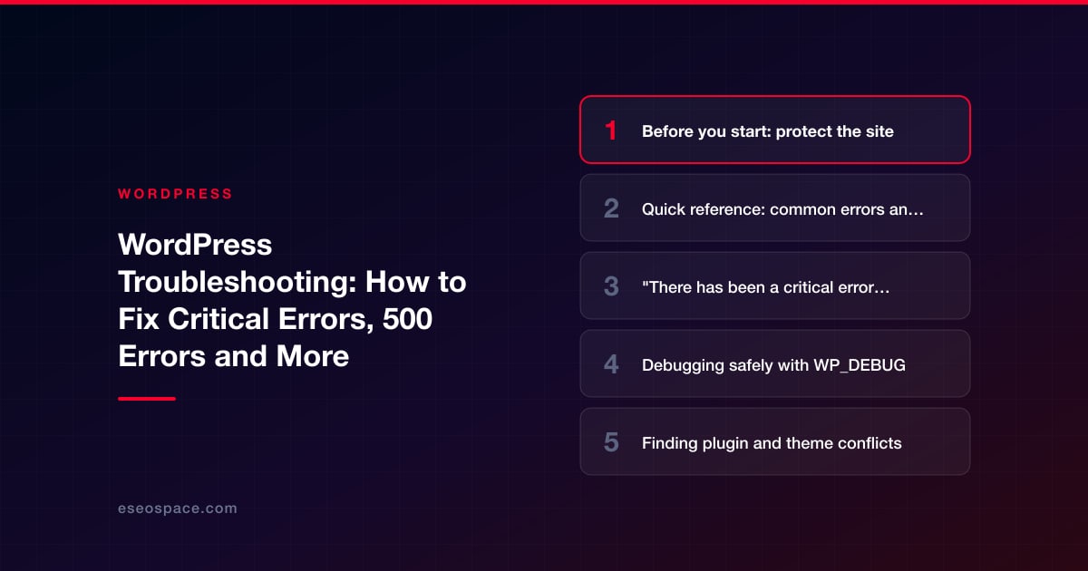 WordPress Troubleshooting: How to Fix Critical Errors, 500 Errors and More
