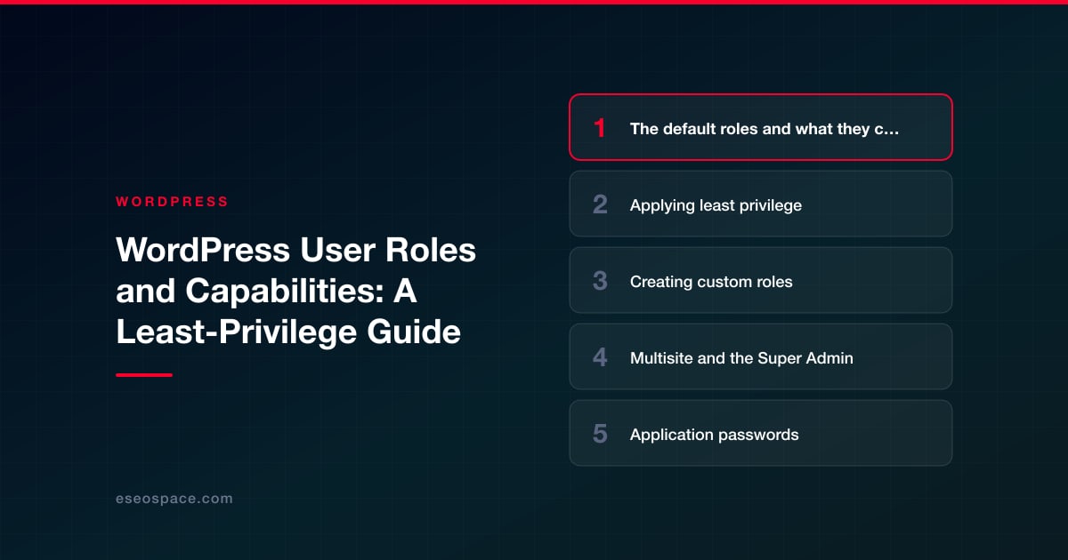 WordPress User Roles and Capabilities: A Least-Privilege Guide
