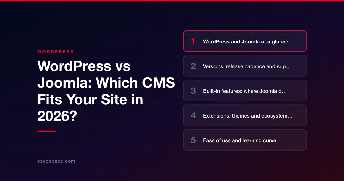 WordPress vs Joomla: Which CMS Fits Your Site in 2026?