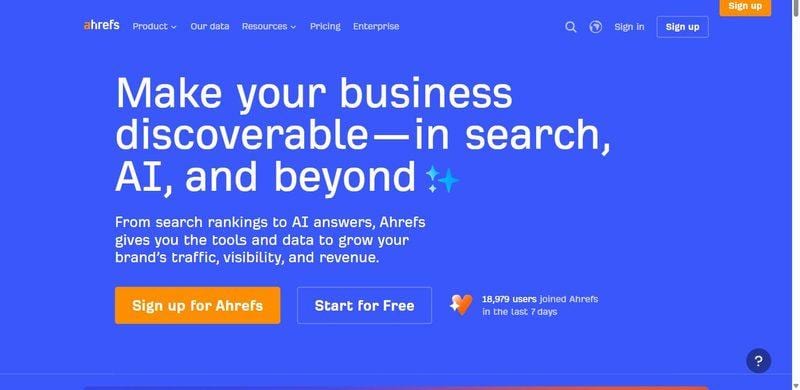 Ahrefs homepage