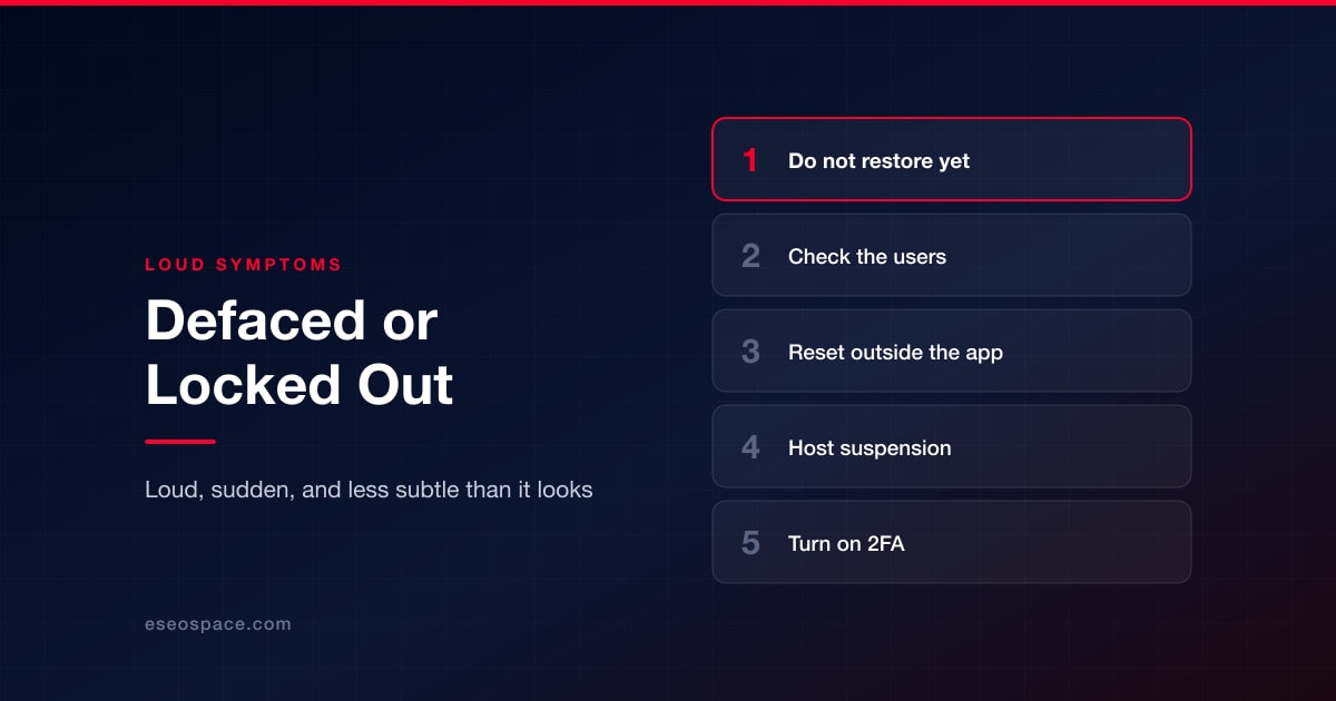 Defaced, Locked Out, or Suspended by Your Host