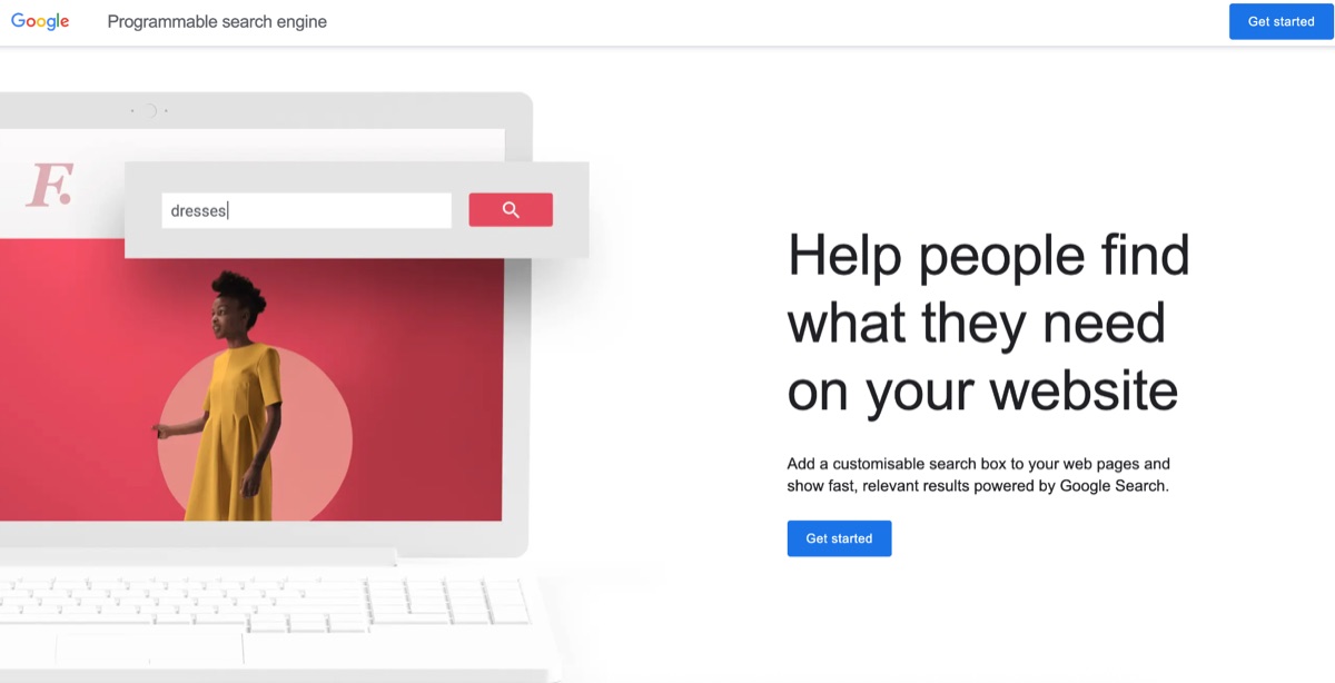 Google Programmable Search Engine overview page