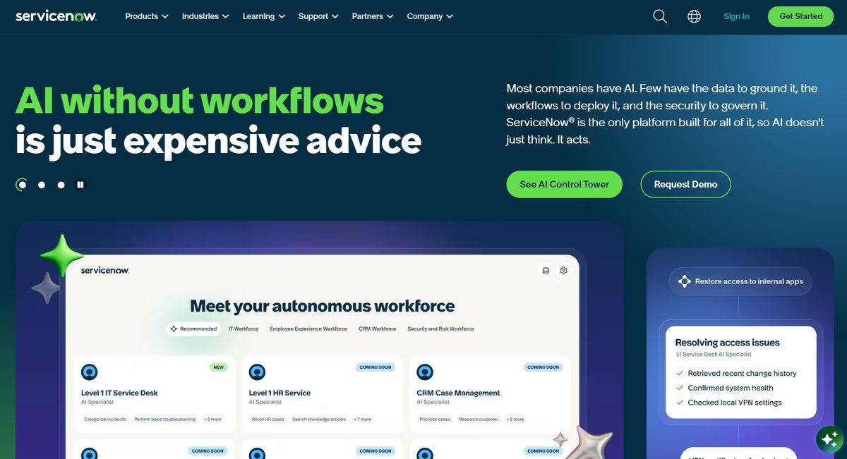 ServiceNow IT Asset Management page