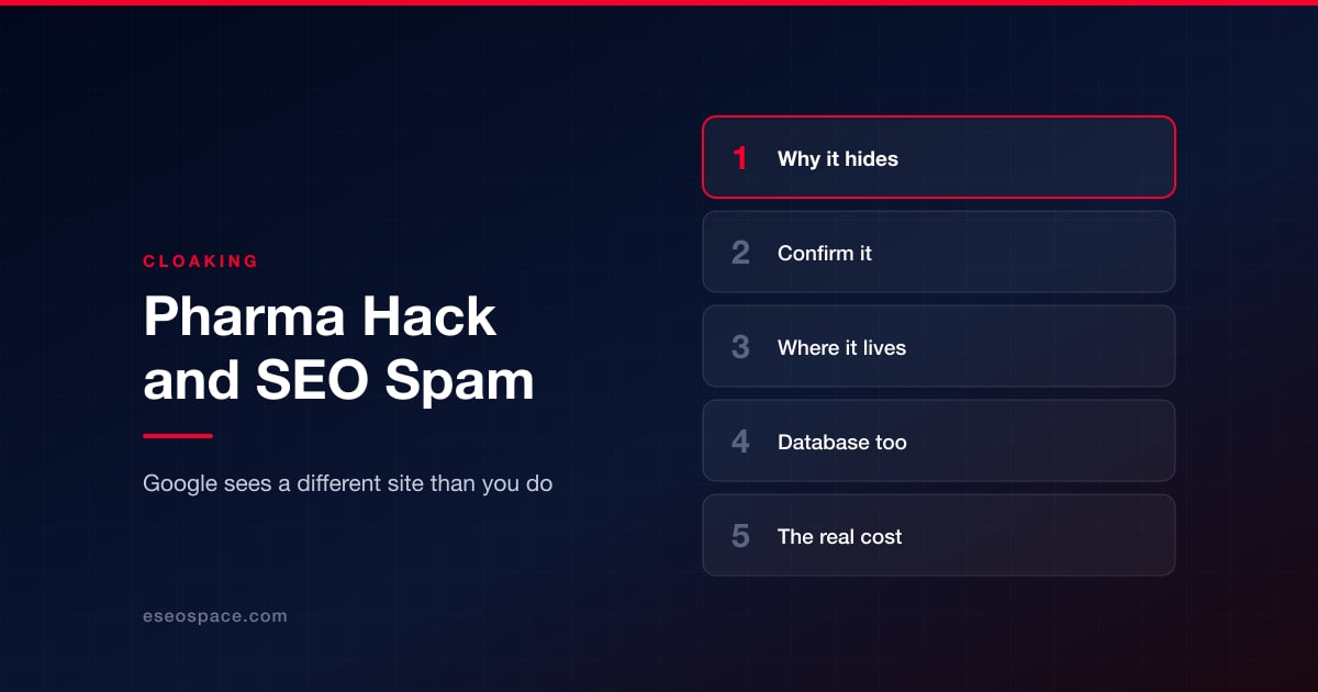 Pharma Hack and SEO Spam Injection: When Google Sees a Different Site Than You Do