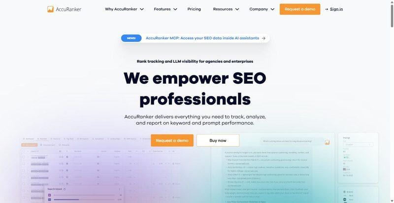 AccuRanker homepage