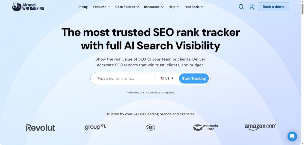 Advanced Web Ranking homepage