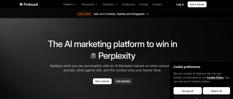 Profound homepage