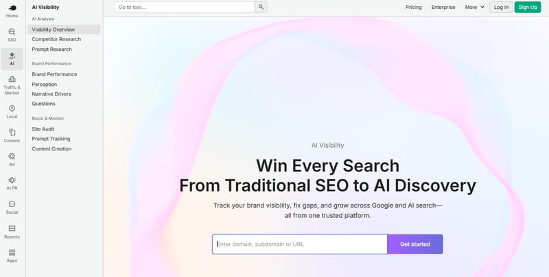 Semrush AI Visibility Toolkit page