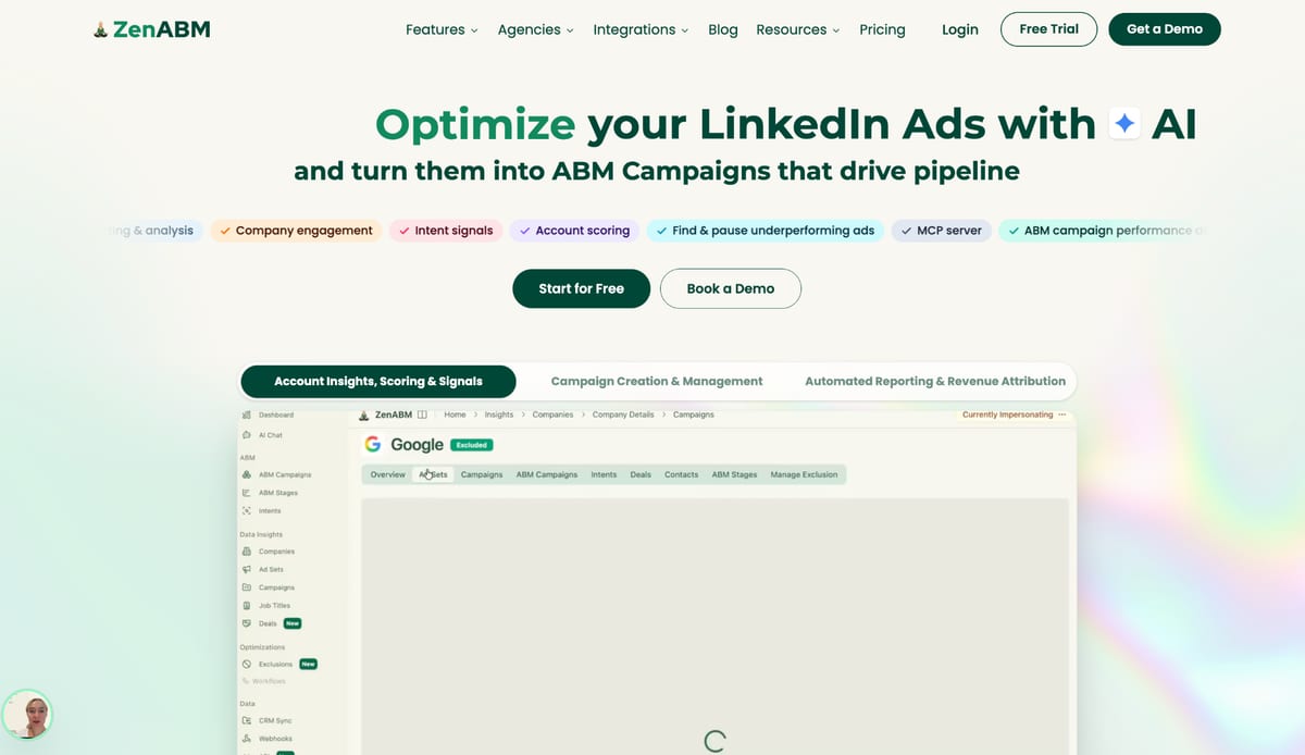 ZenABM homepage