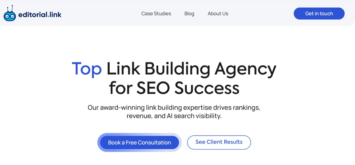 Editorial.Link link building homepage