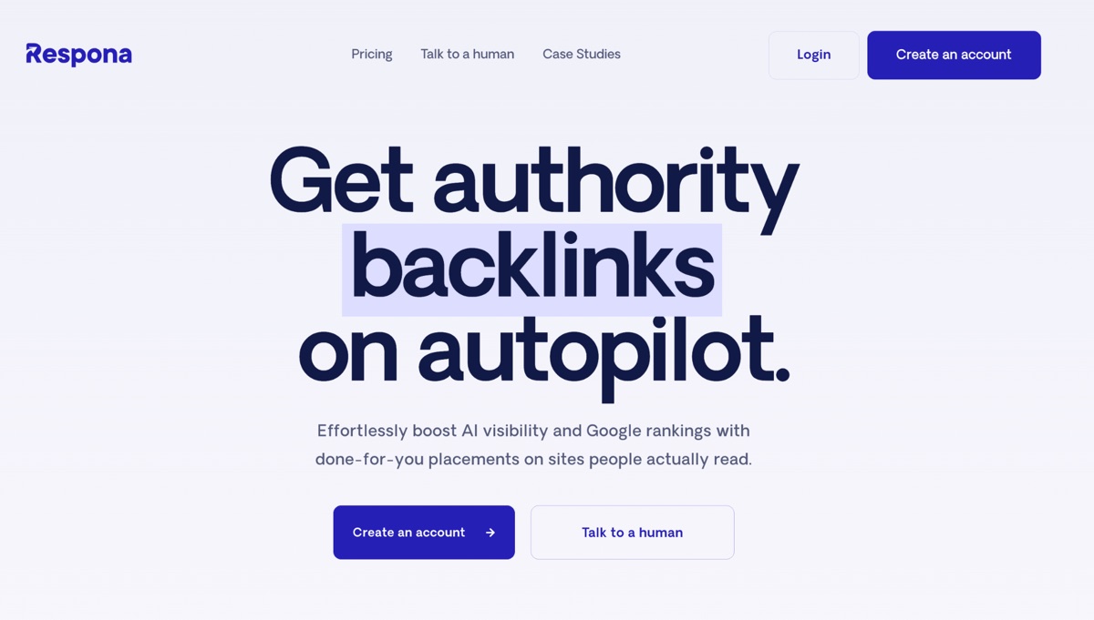 Respona link building homepage