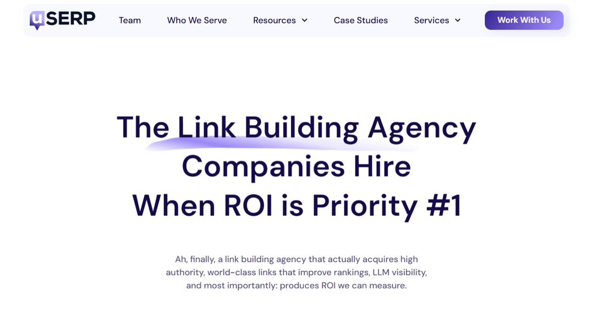 uSERP link building homepage