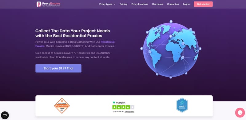 ProxyEmpire homepage