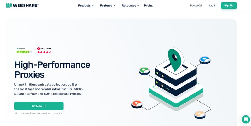Webshare homepage