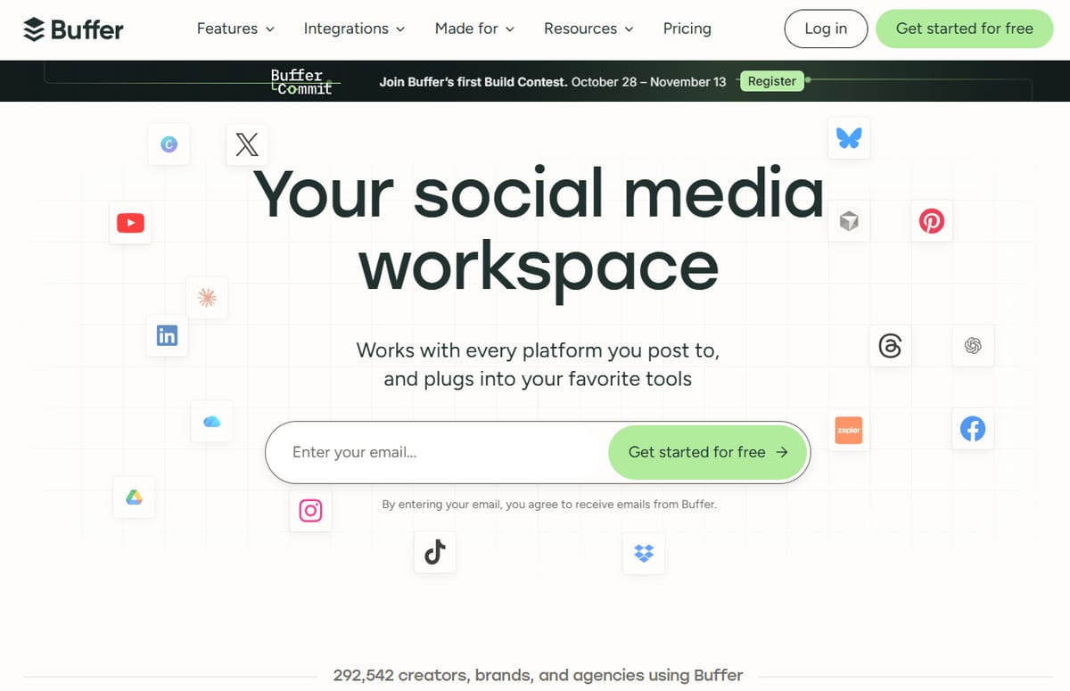 Buffer homepage