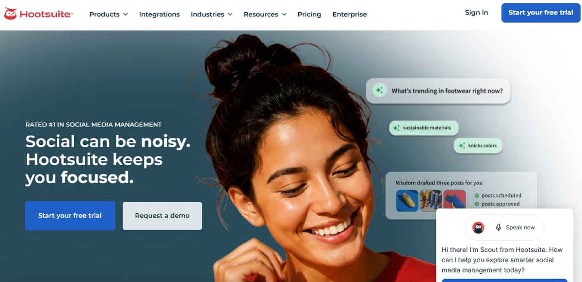 Hootsuite homepage