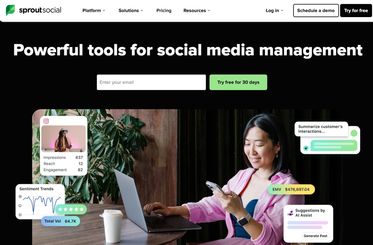 Sprout Social homepage