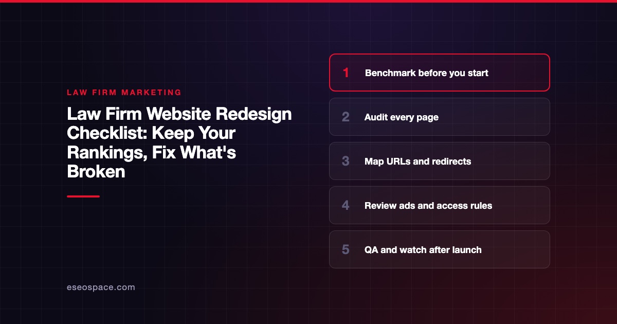 Law Firm Website Redesign Checklist: Keep Your Rankings, Fix What's Broken
