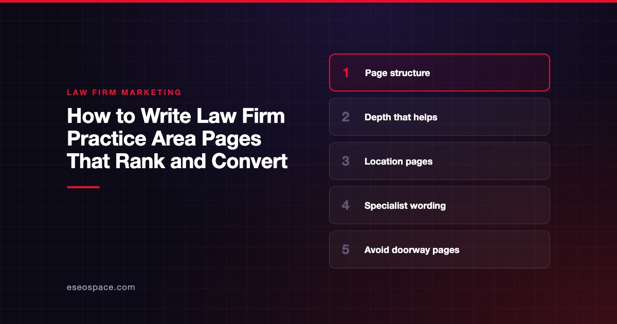 How to Write Law Firm Practice Area Pages That Rank and Convert