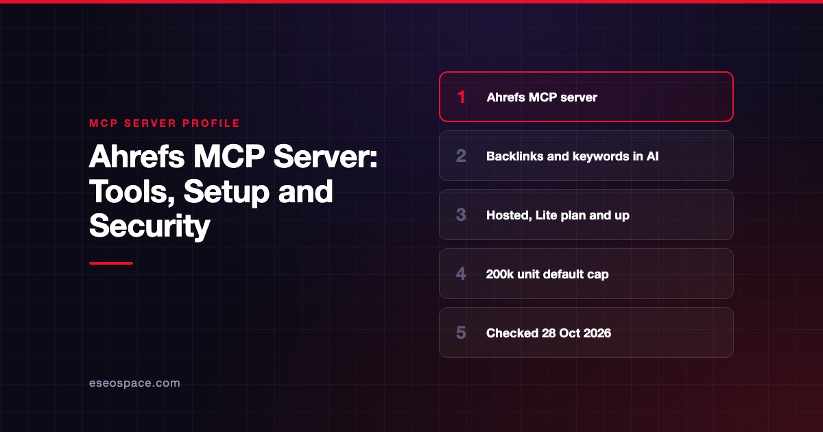 Ahrefs MCP Server: Tools, Setup and Security
