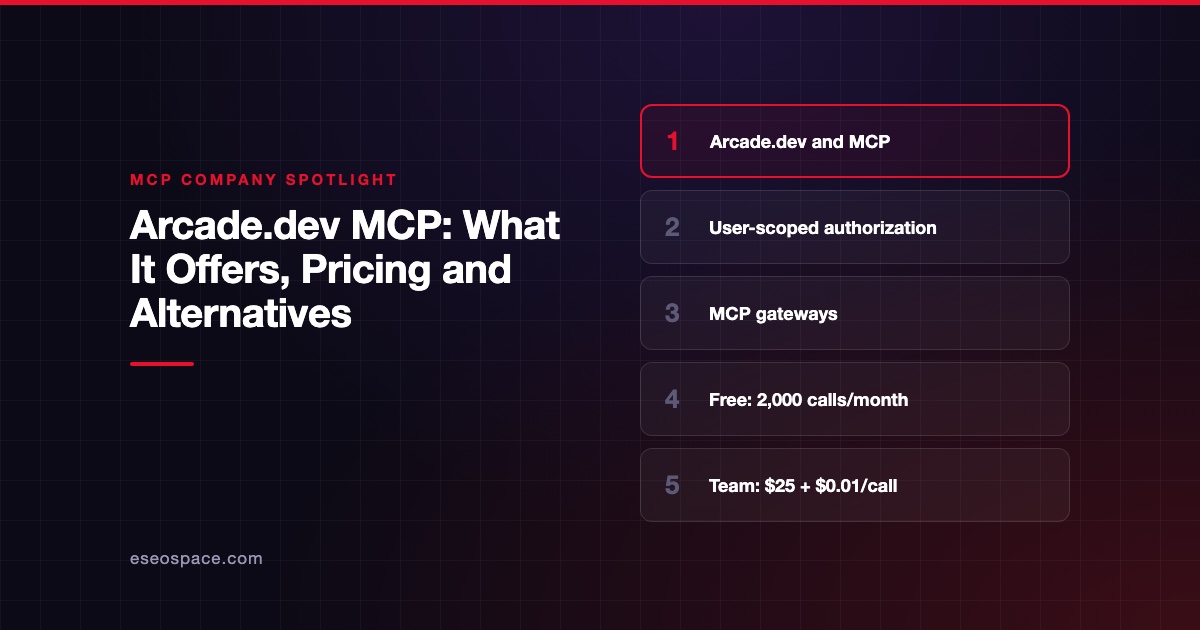 Arcade.dev MCP: What It Offers, Pricing and Alternatives