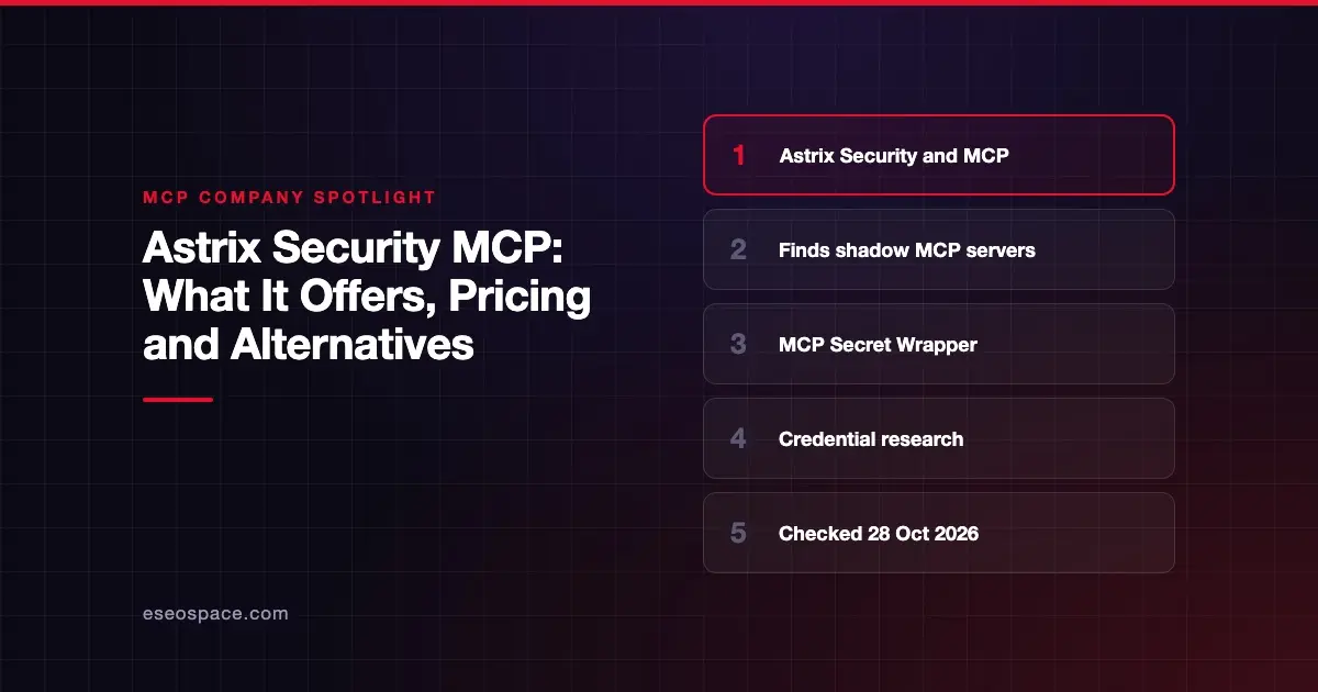 Astrix Security MCP: What It Offers, Pricing and Alternatives