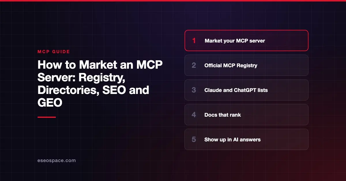 How to Market an MCP Server: Registry, Directories, SEO and GEO