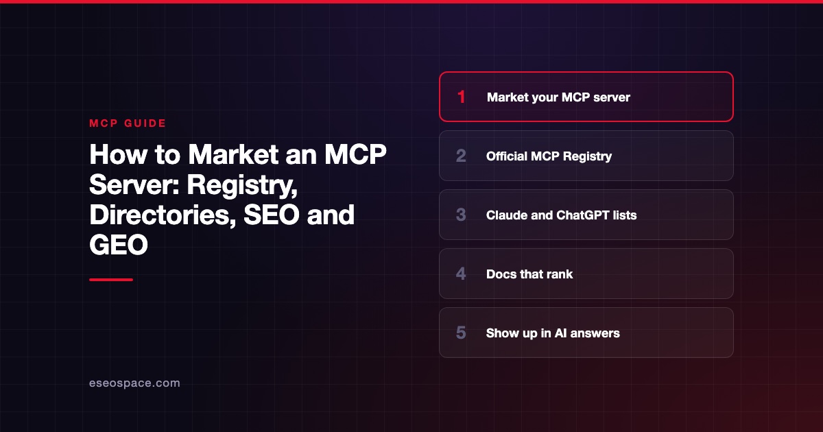How to Market an MCP Server: Registry, Directories, SEO and GEO