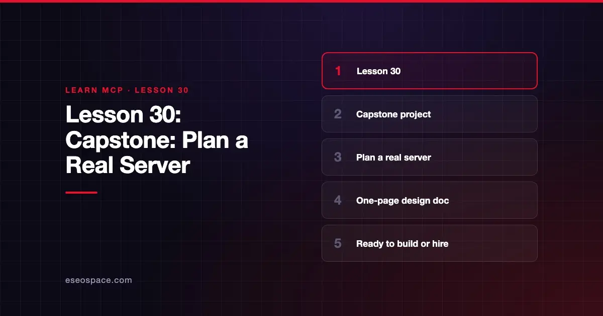 Lesson 30: Capstone: Plan a Real Server