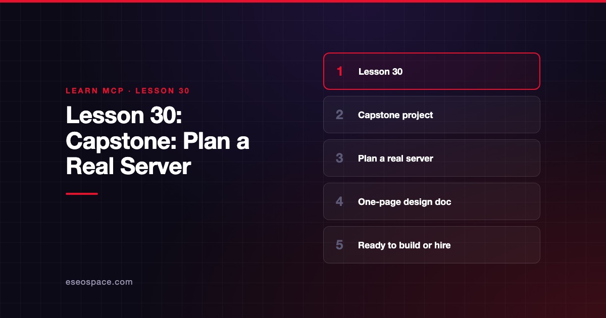 Lesson 30: Capstone: Plan a Real Server