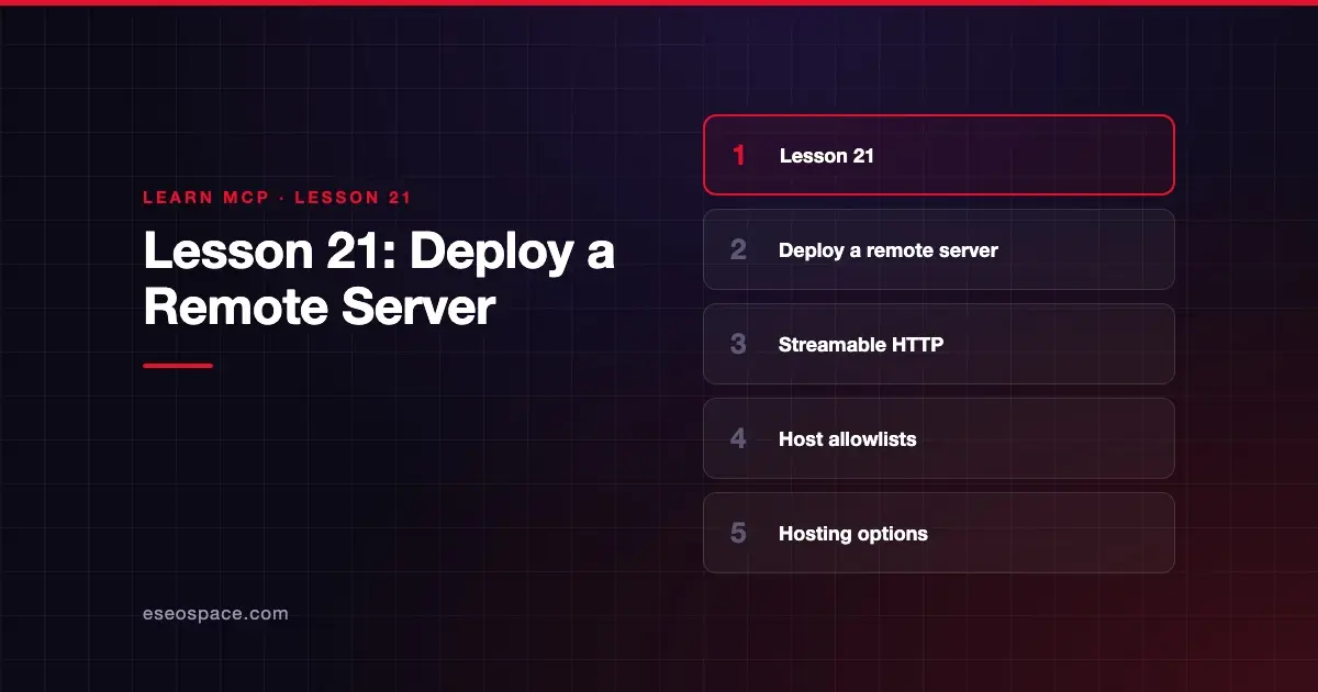 Lesson 21: Deploy a Remote Server