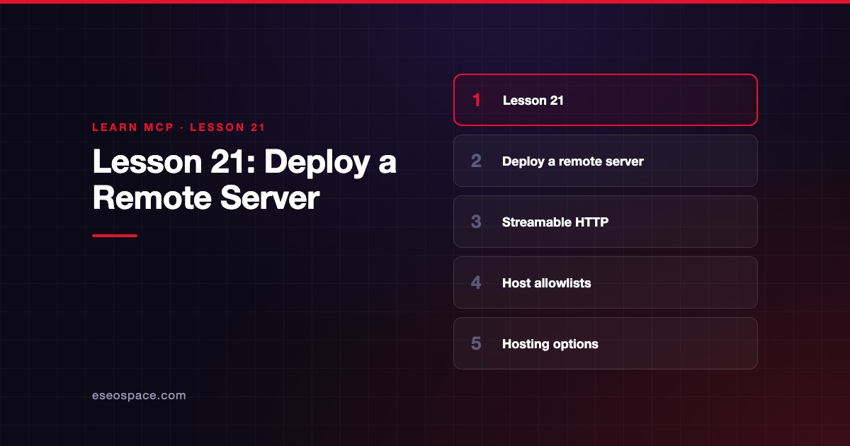 Lesson 21: Deploy a Remote Server