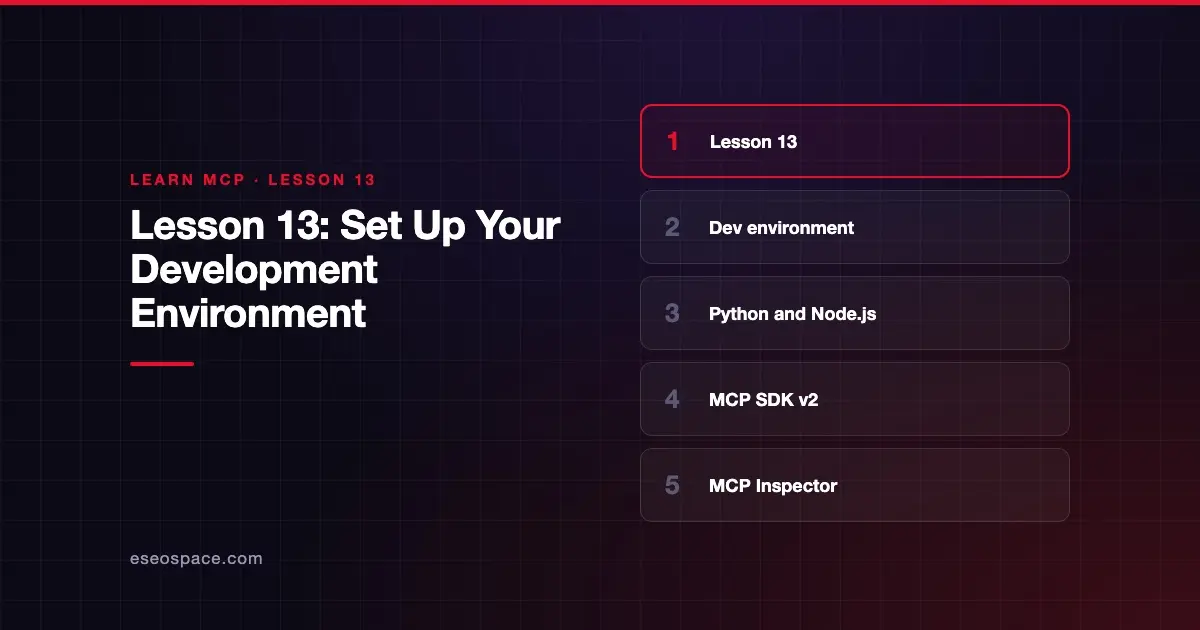 Lesson 13: Set Up Your Development Environment