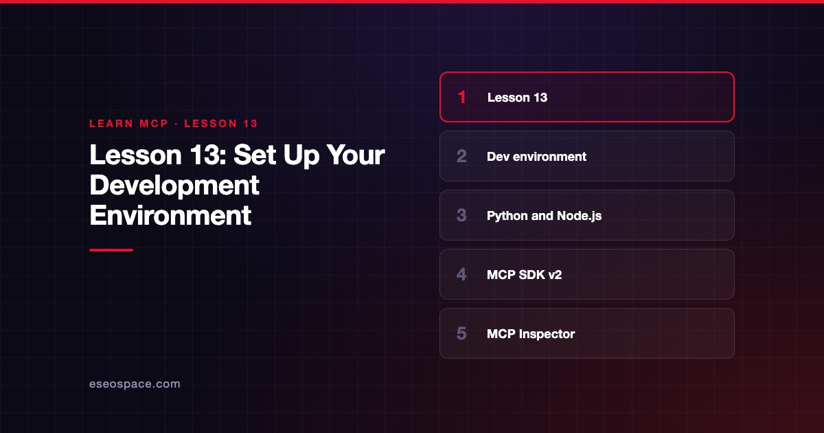 Lesson 13: Set Up Your Development Environment