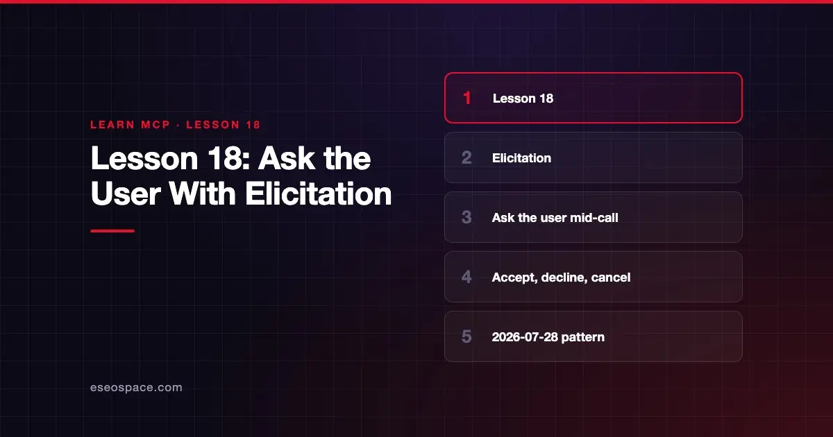 Lesson 18: Ask the User With Elicitation