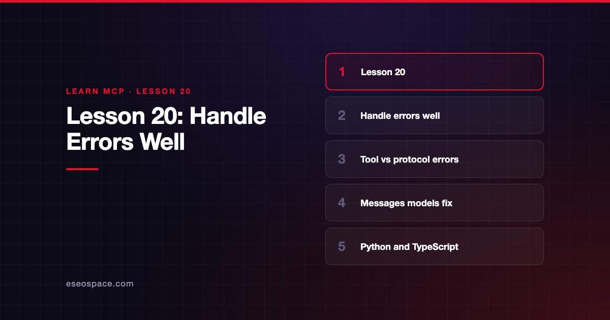 Lesson 20: Handle Errors Well