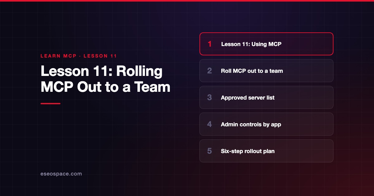 Lesson 11: Rolling MCP Out to a Team