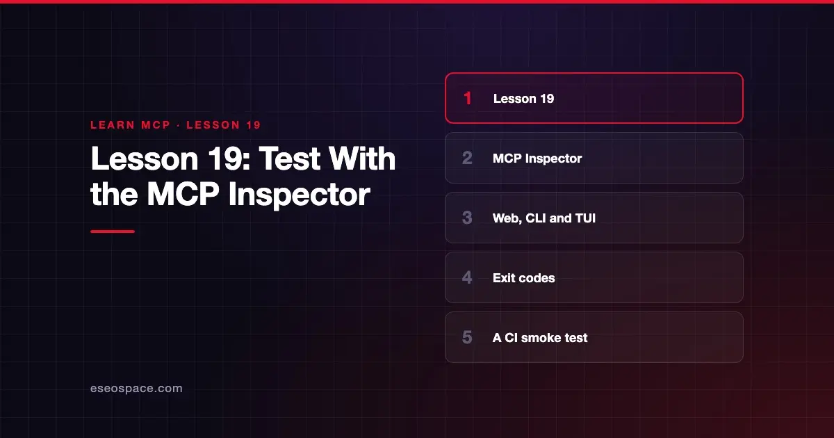 Lesson 19: Test With the MCP Inspector
