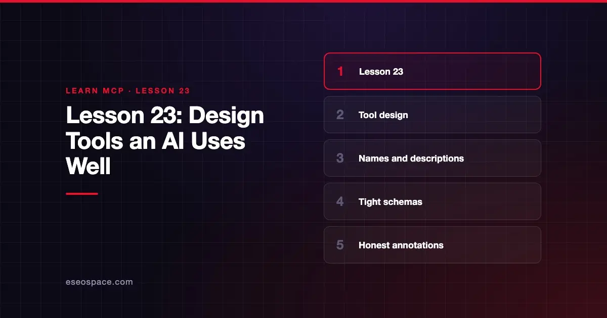 Lesson 23: Design Tools an AI Uses Well