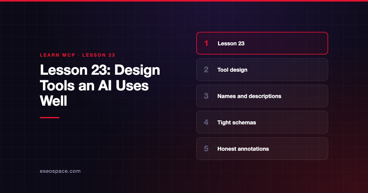 Lesson 23: Design Tools an AI Uses Well