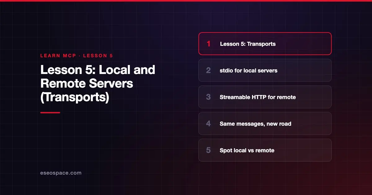 Lesson 5: Local and Remote Servers (Transports)