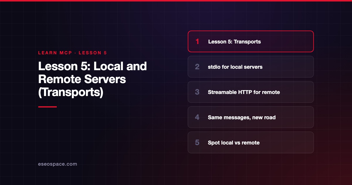 Lesson 5: Local and Remote Servers (Transports)