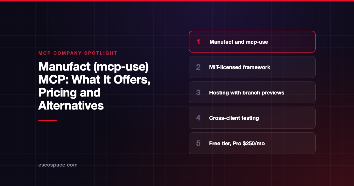 Manufact (mcp-use) MCP: What It Offers, Pricing and Alternatives