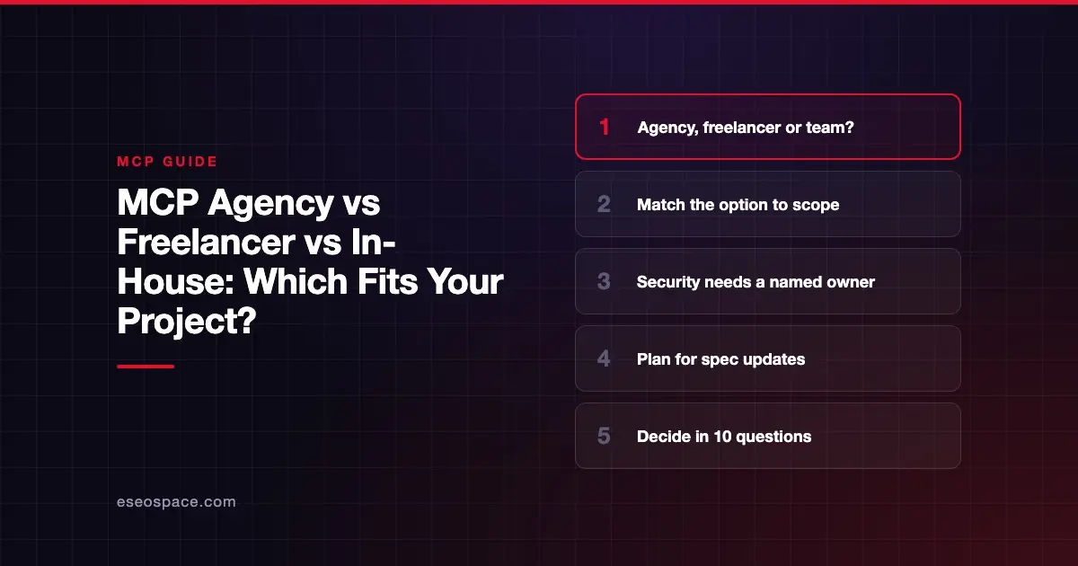 MCP Agency vs Freelancer vs In-House: Which Fits Your Project?