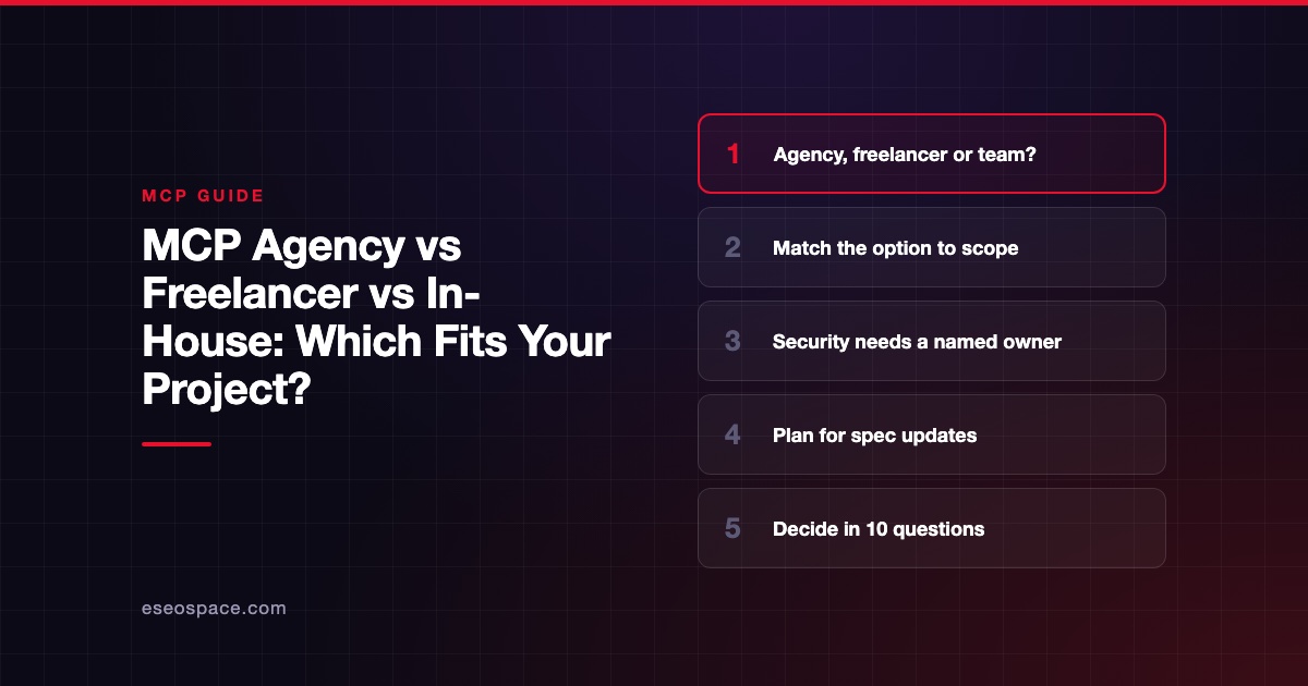 MCP Agency vs Freelancer vs In-House: Which Fits Your Project?