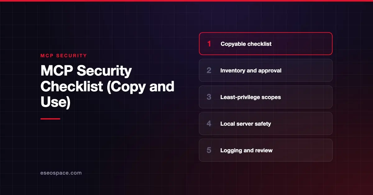 MCP Security Checklist (Copy and Use)