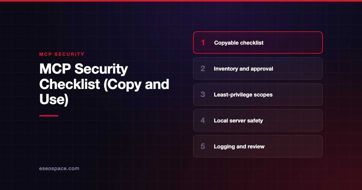 MCP Security Checklist (Copy and Use)