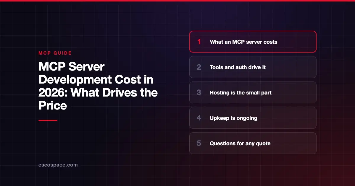MCP Server Development Cost in 2026: What Drives the Price