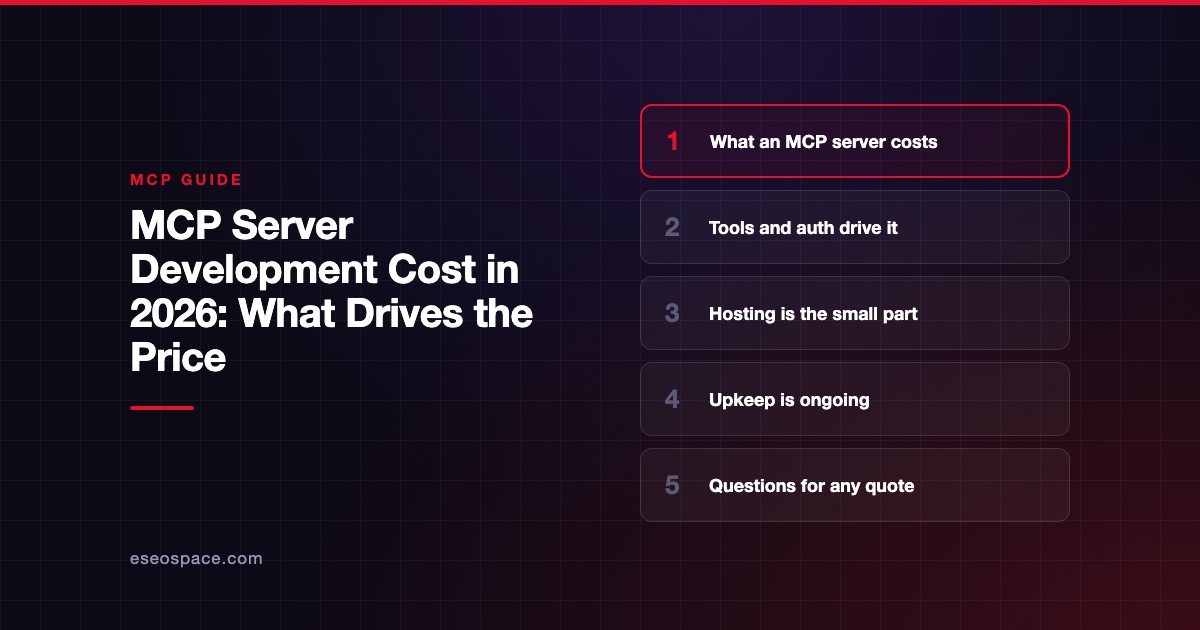 MCP Server Development Cost in 2026: What Drives the Price